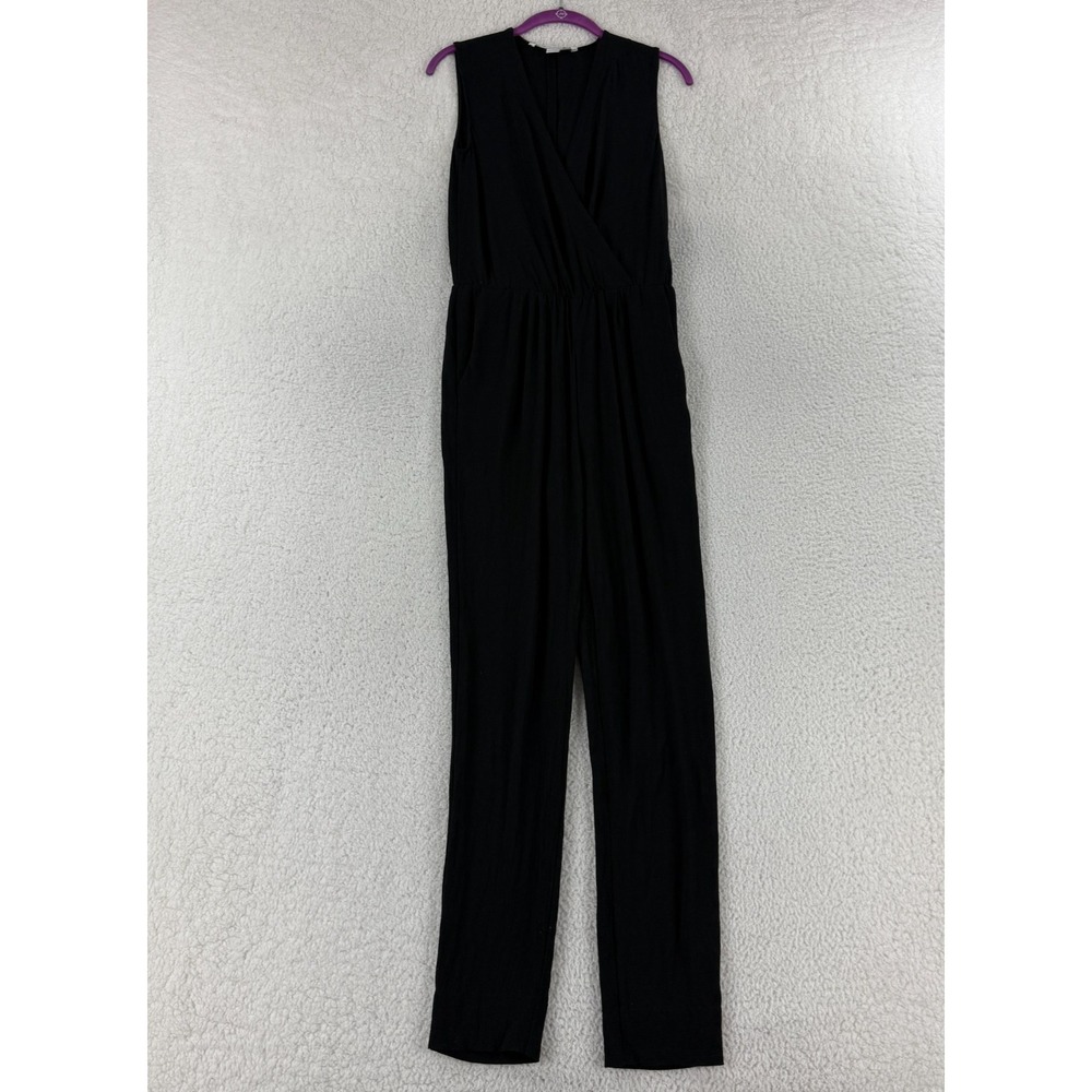 Diane von Furstenberg Jumpsuit Womens Size‎ 2 Black V-Neck Sleeveless Casual